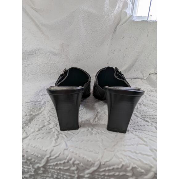 NWOT! LIZ CLAIBORNE! "FLEX" BLACK GENUINE SUEDE LEATHER SQUARE TOE MULES! SZ 10M - Picture 8 of 10